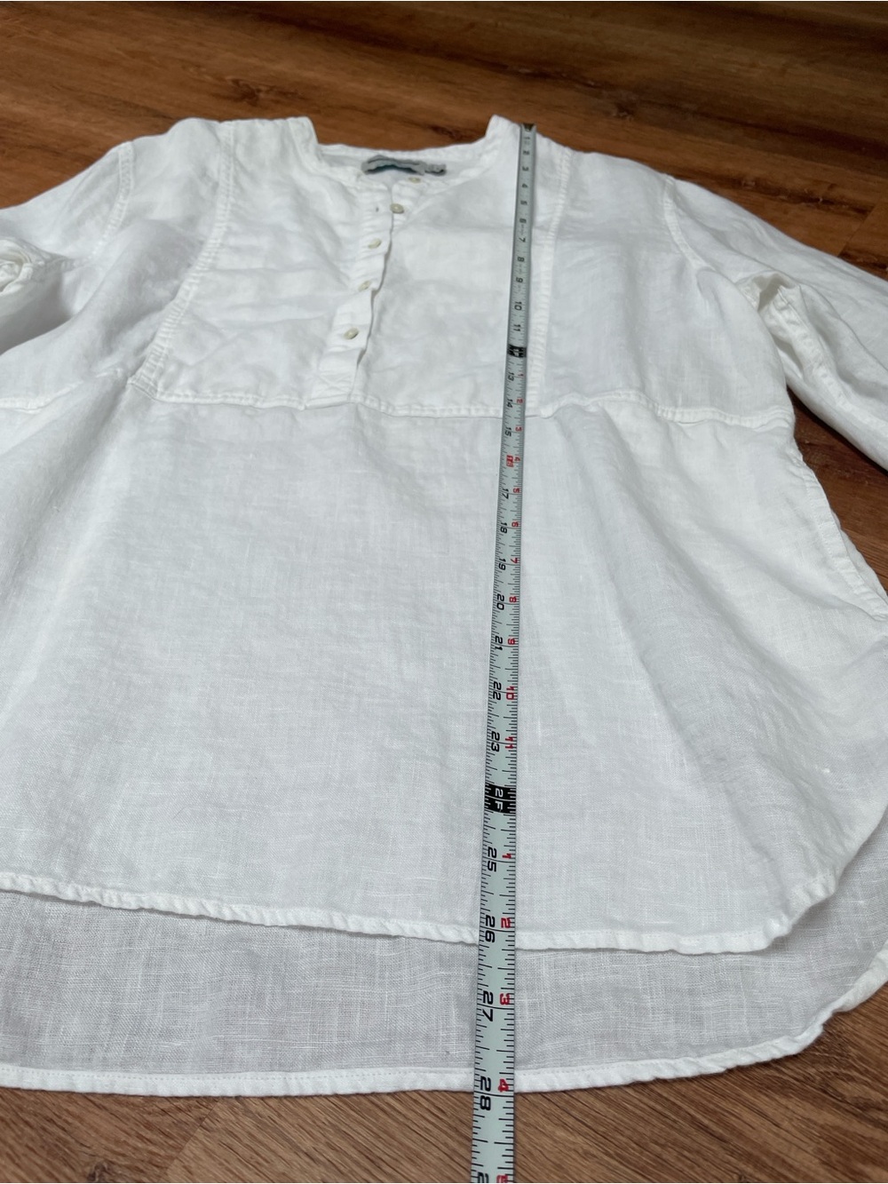Guideboat Co. Womens Linen Tunic Blouse Top Large White Coastal‎ Beachy Pockets - Picture 9 of 11
